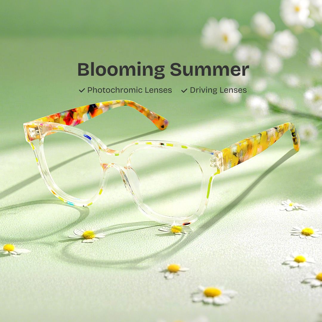 Jett Acetate Yellow Frame Glasses with Square Shape | ZEELOOL Canada0
