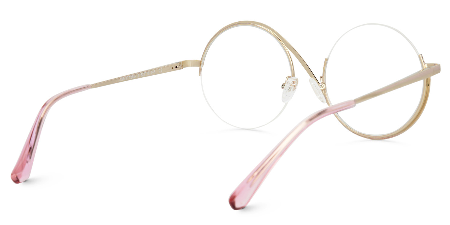 Flozif Round Semi rimless Pink-Leopard Glasses3