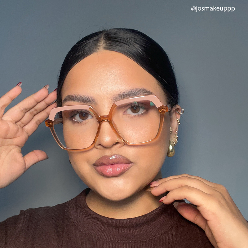 Norah Geometric Champagne EyeGlasses and Glasses Frames11