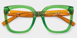 Ebony Square Green Glasses1