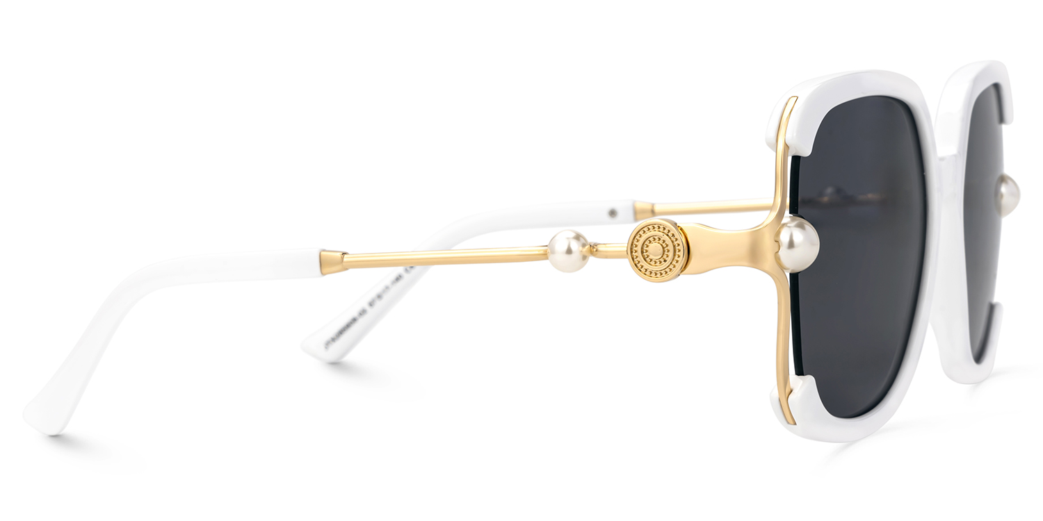 Steffanie Square White Sunglasses2