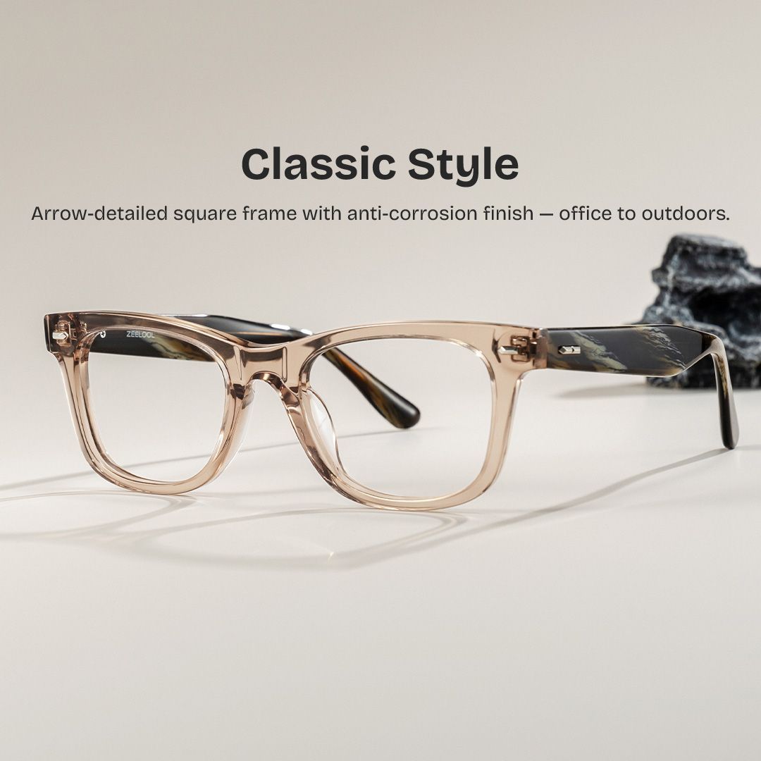 Robert Rectangle Brown Frame Glasses for Men | ZEELOOL0