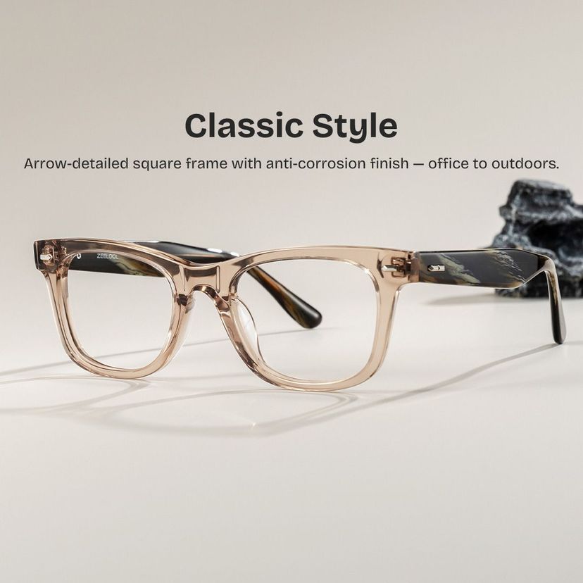 Robert Rectangle Brown Glasses