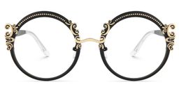 Nelida Round Black Gold Glasses0