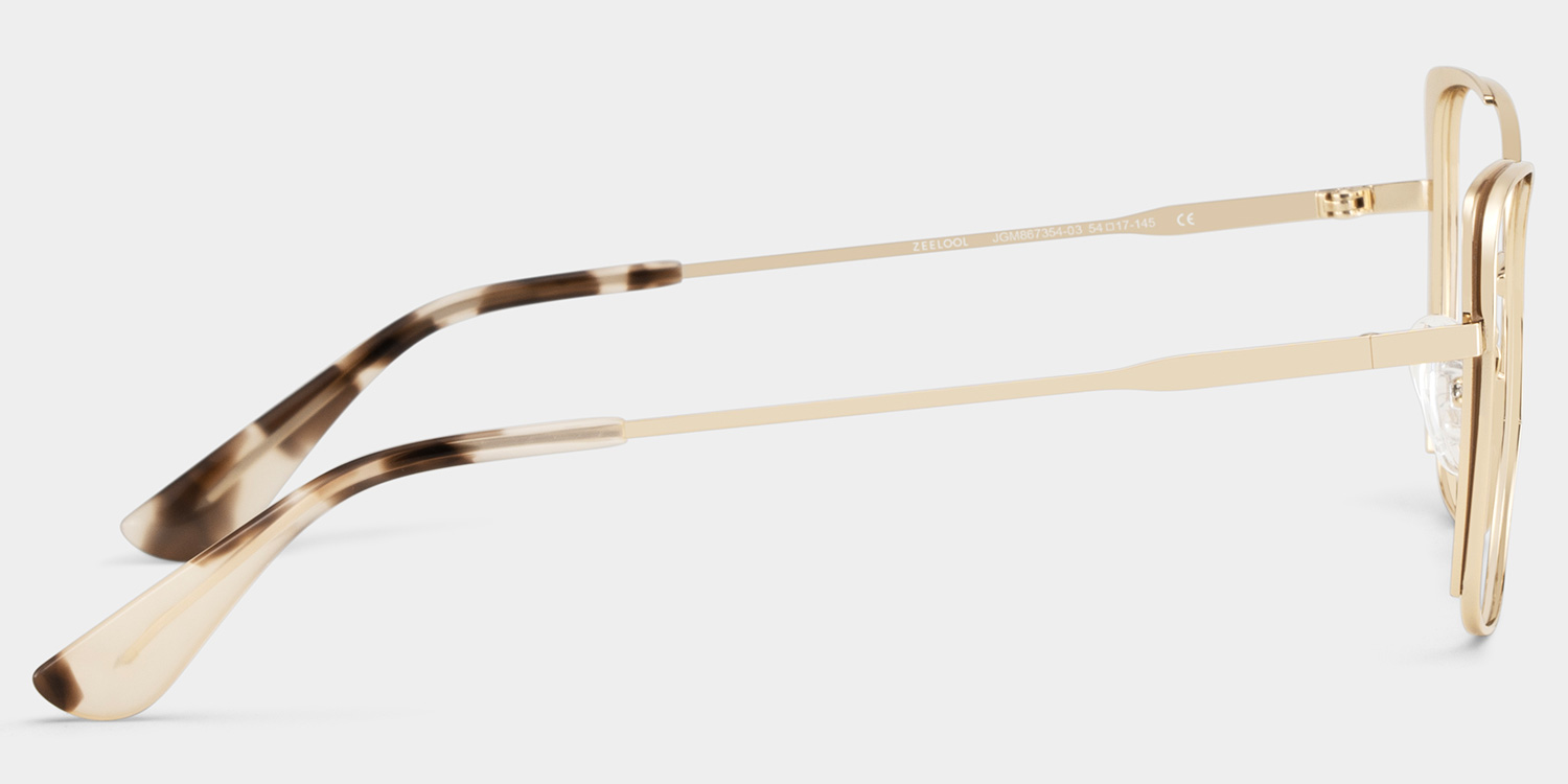 Tessa Khaki Gold Frame Glasses with Cat eye Frame Online | ZEELOOL Canada4