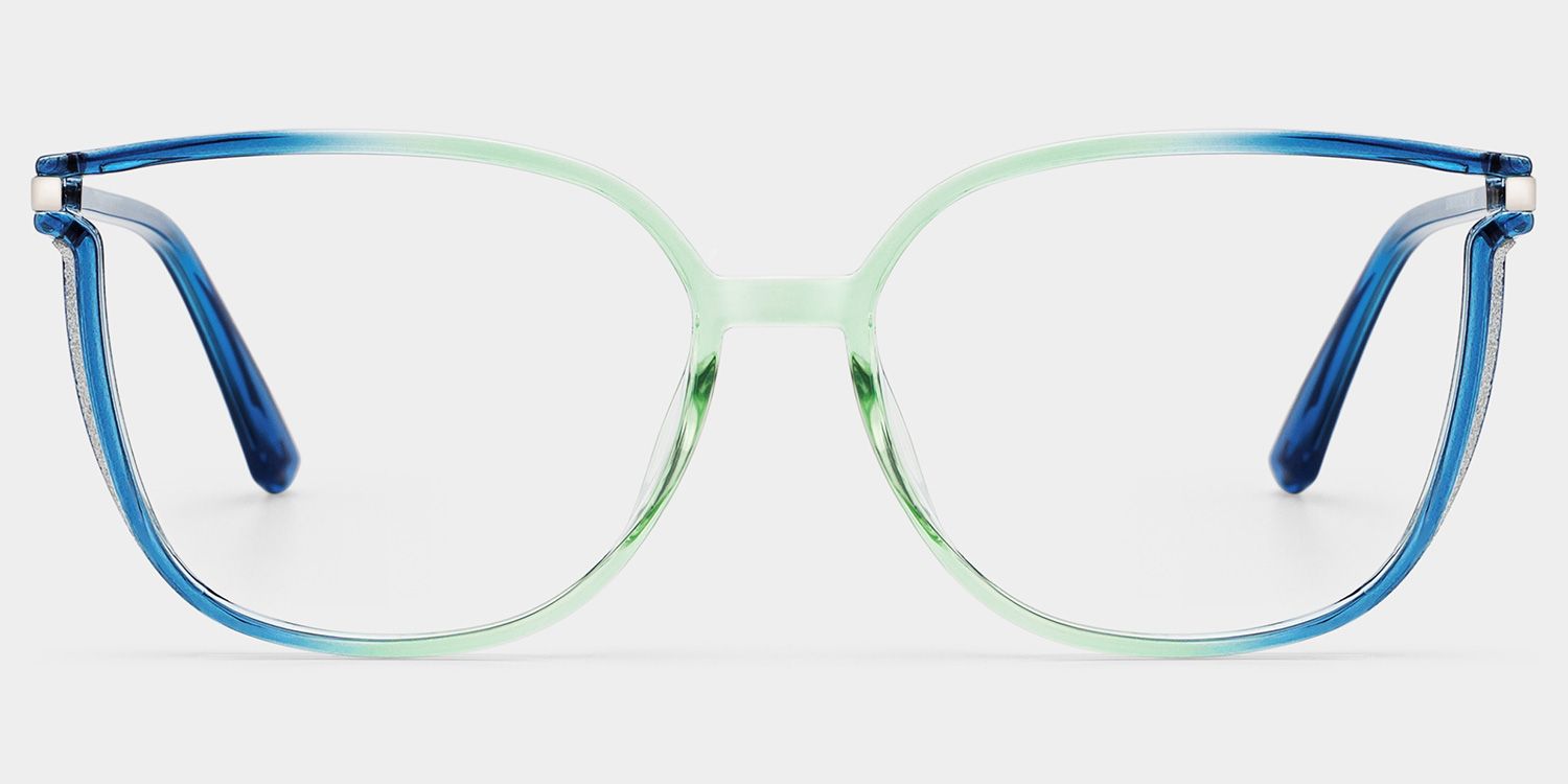 Rodz Square Blue-Green Prescription Glasses and Frames0