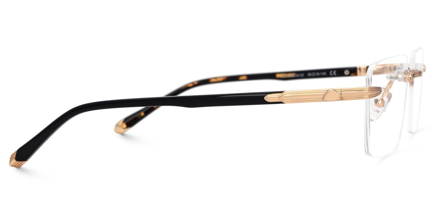 Tortoise Mixed-Materials Rectangle Eyeglasses- Savitrie2