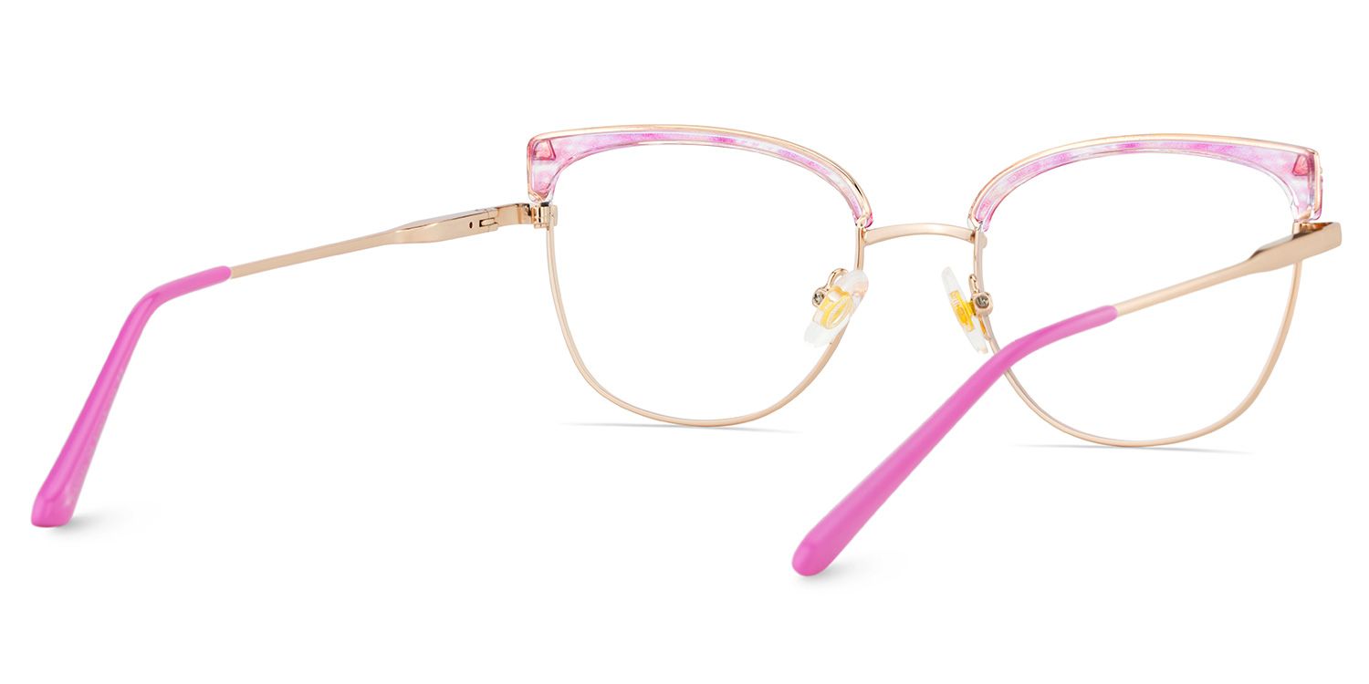 Beau Eyeglasses in Cat eye Pink Gold Frame | ZEELOOL Canada5