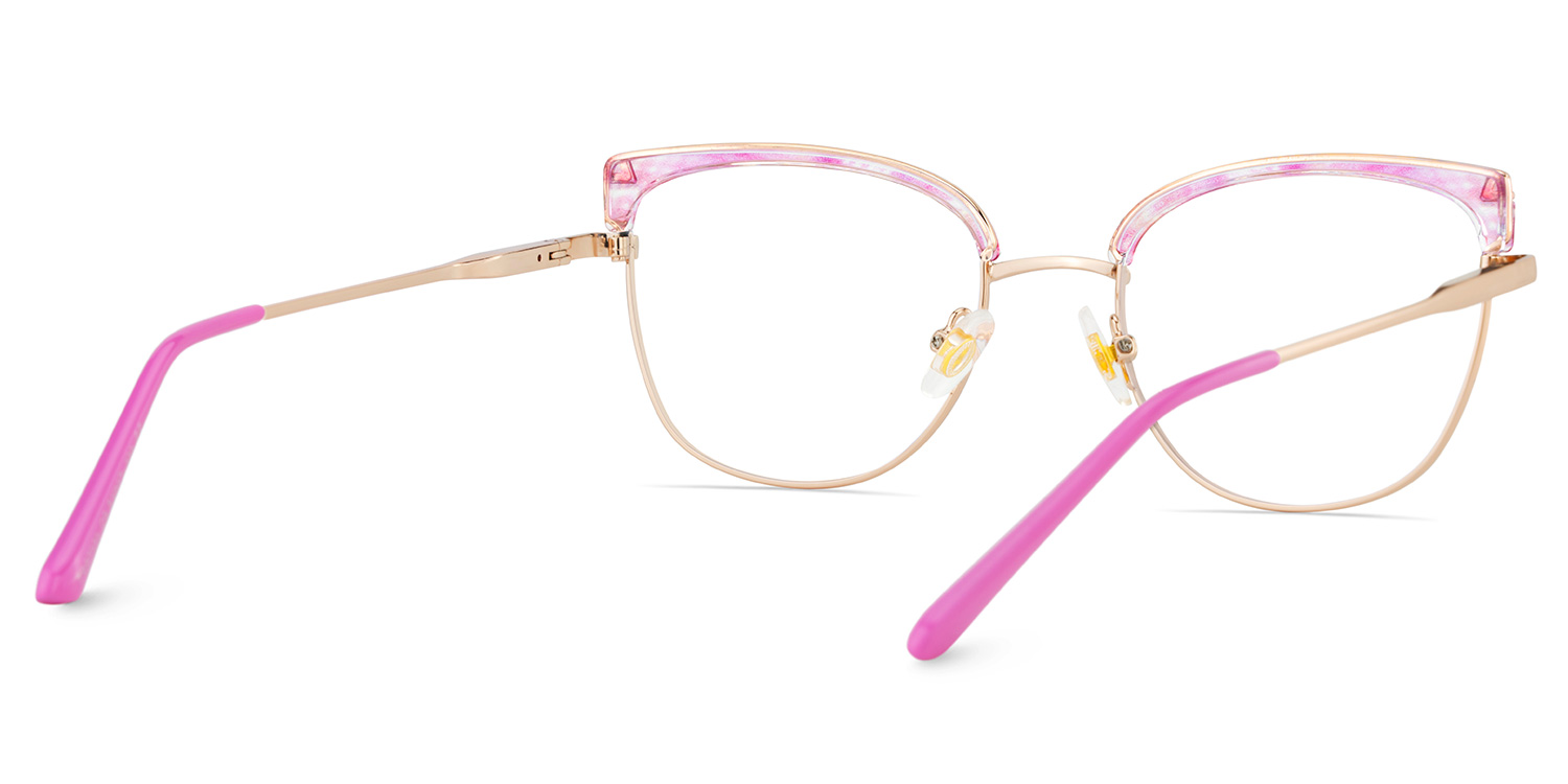 Beau Eyeglasses in Cat eye Pink Gold Frame | ZEELOOL Canada5