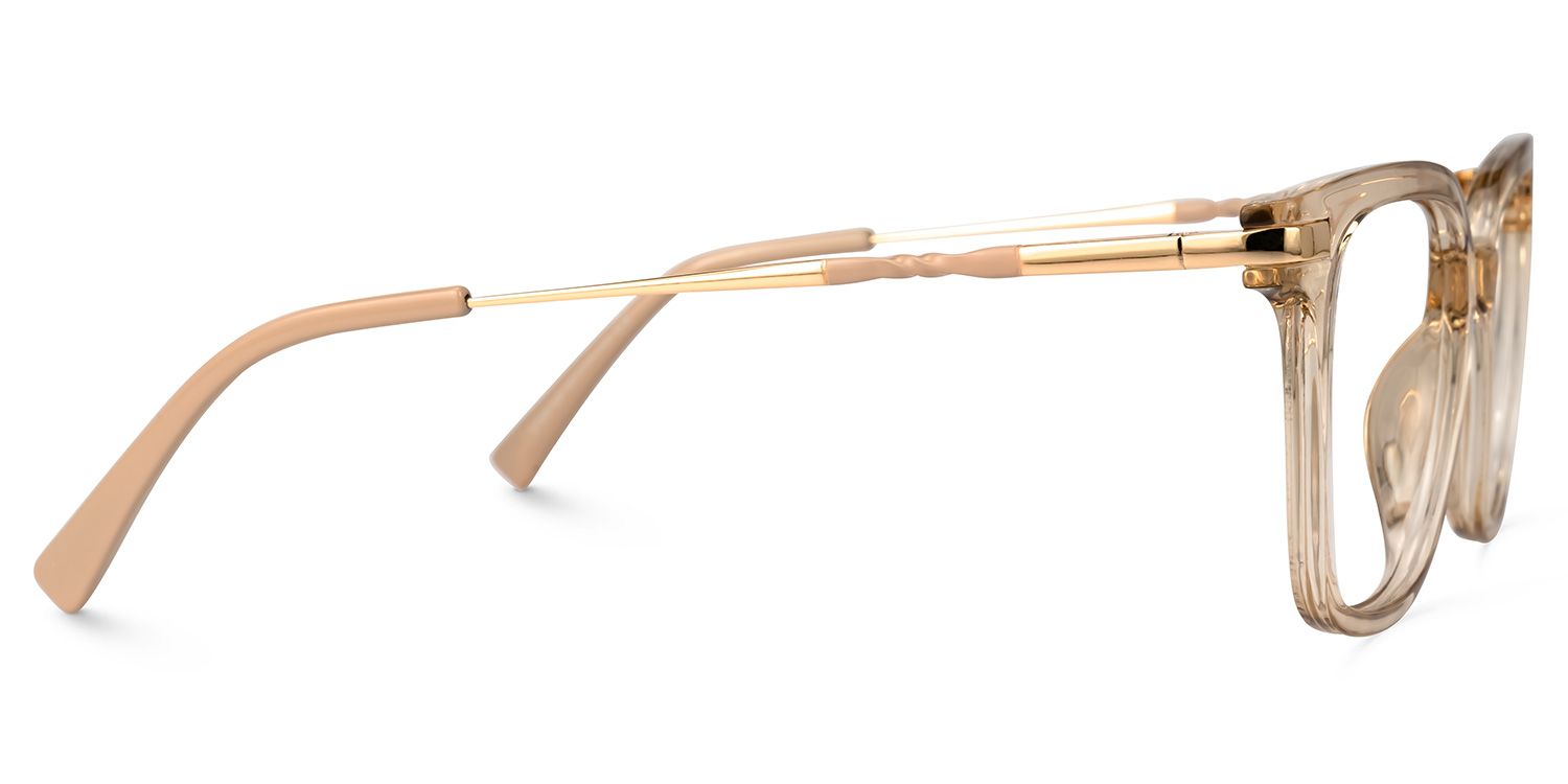 Jacqui Square Beige Eyeglasses and Clear Frame2