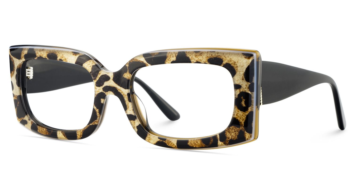 Orduno Brown Leopard Rectangle Shape Eyeglasses | ZEELOOL Canada3