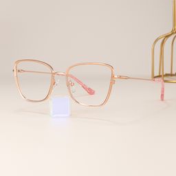 Solimar Square Rose Gold Glasses0