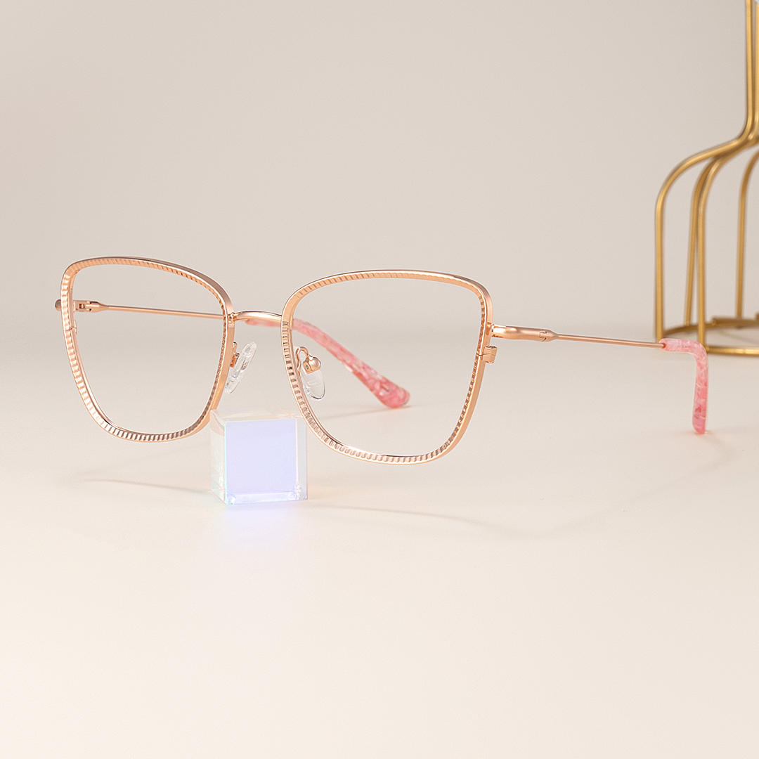 Solimar Square Rose Gold Glasses0