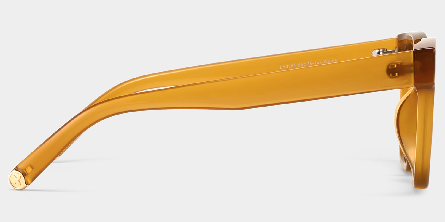 Azul Square Champagne Polarized Sunglasses3