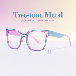 Dacarine Square Pink Blue Glasses0