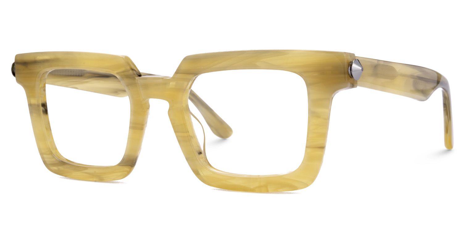 Ruthann Eco Acetate Mustard Yellow Glasses Frames Men's | ZEELOOL Canada2