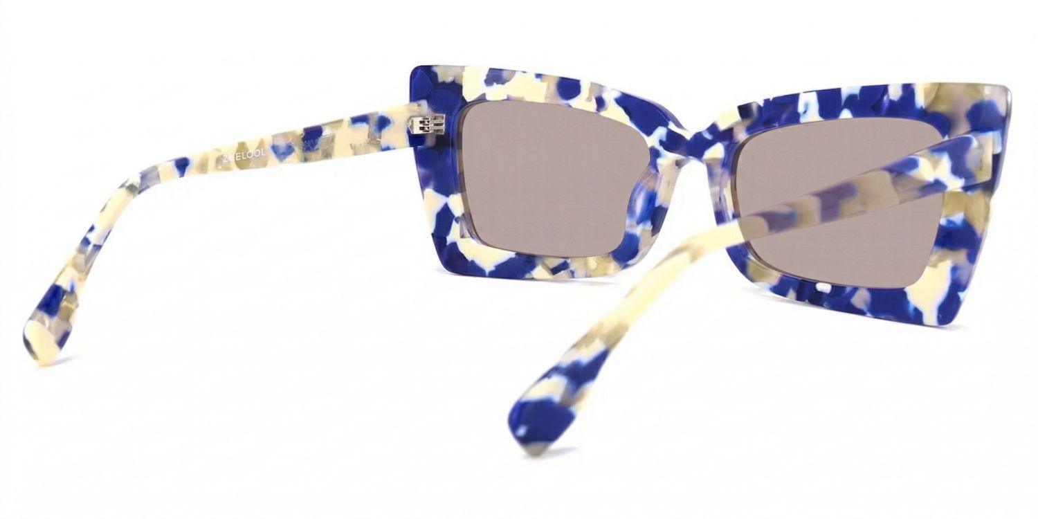 Newell Acetate Blue-Floral Frame Sunglasses | ZEELOOL CA3