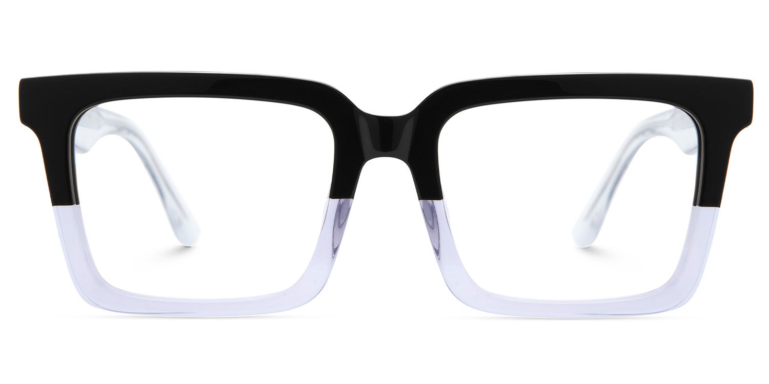 Black Clear Square Frame Glasses - Hattie on Sale | ZEELOOL Canada0