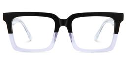 Hattie Black Clear Rectangle Glasses0