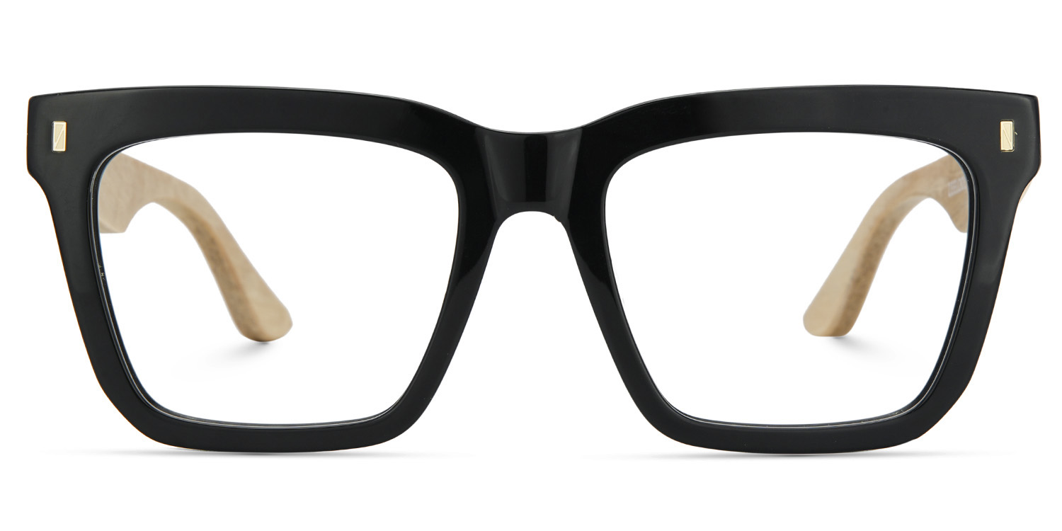 Nickacey Rectangle Black Glasses1