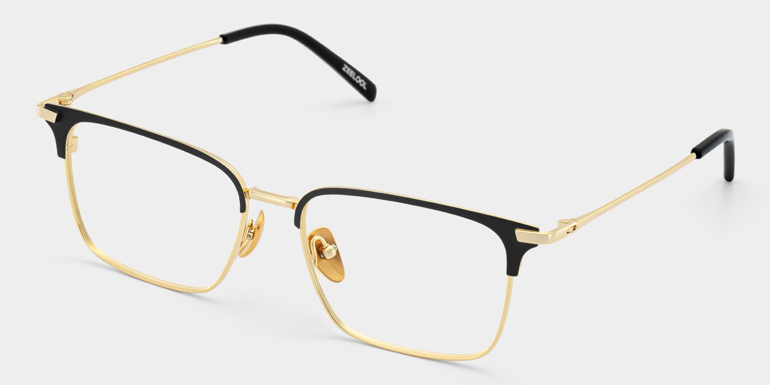 Maxwell Browline Black and Gold Glasses Frames for Men | ZEELOOL CANADA2