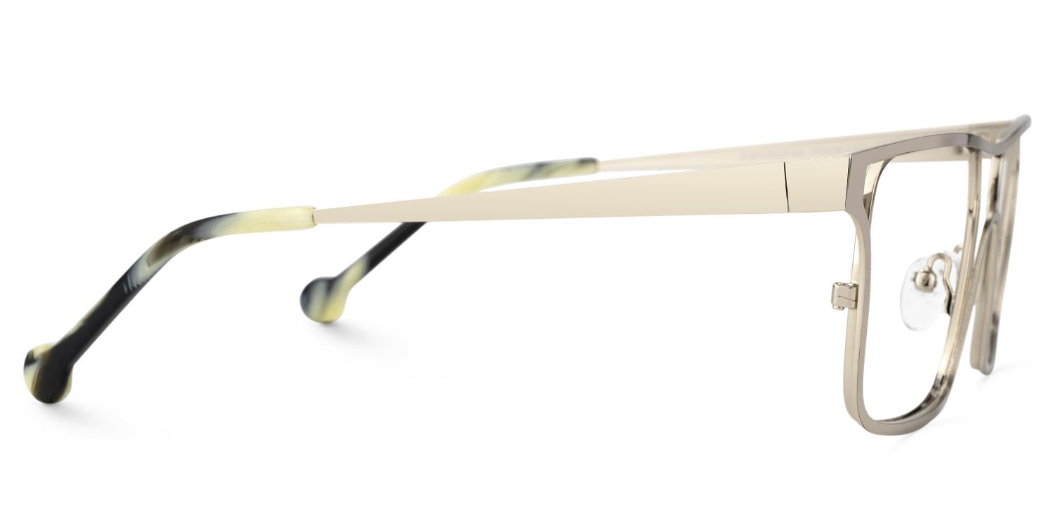 Nova Wide Matte Gold Glasses with Rectangle Frames | ZEELOOL Canada3
