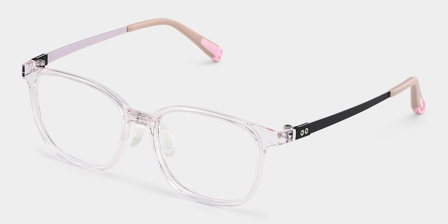 Lane Rectangle Pink Clear Glasses2