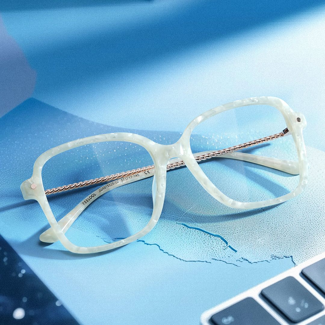 Thin Frame Square Glasses With White On Sale4