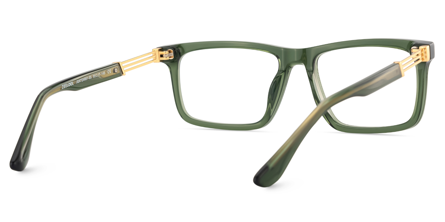 Emerson Rectangle Green Glasses5