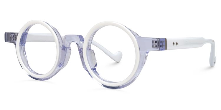 Glanton Round White Glasses