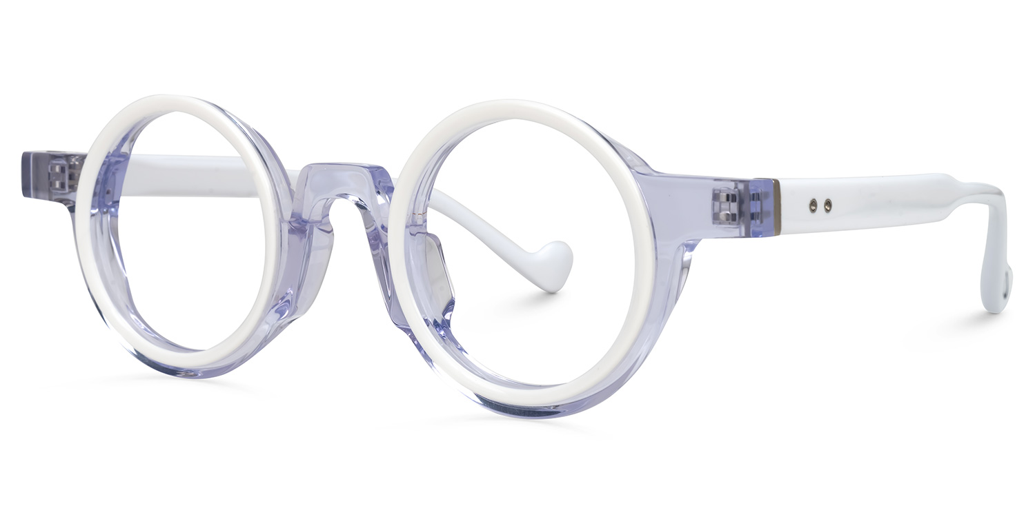 ZEELOOL Glanton Round White Glasses