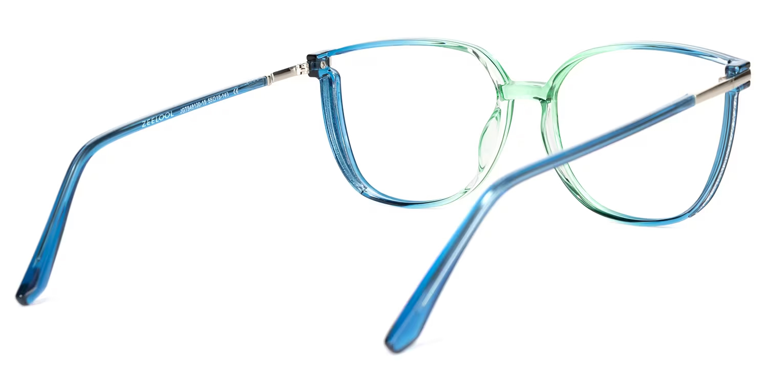 Rodz Square Blue-Green Prescription Glasses and Frames3