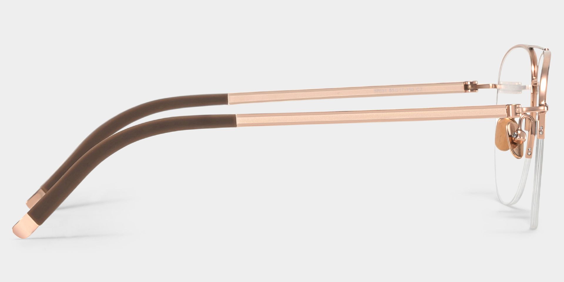 Grayson Half Rim Aviator Eyeglasses in Gold Wide Frames | ZEELOOL3