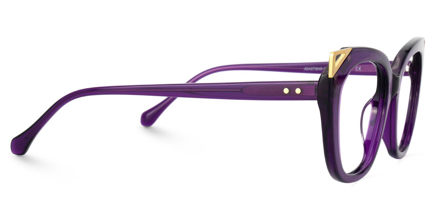 Hellena Cateye Clear Purple Glasses Frames for Ladies | ZEELOOL Canada2