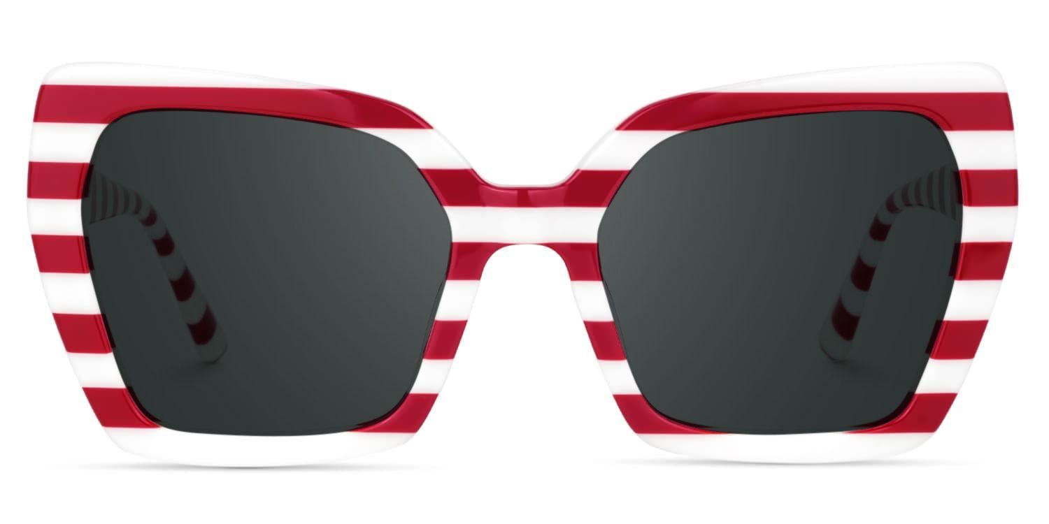 Pavia Butterfly Red Striped Frame Sunglasses for Women0