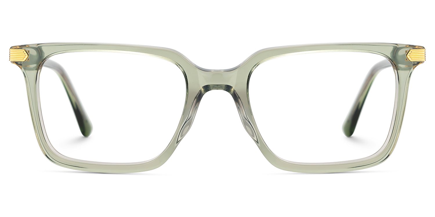Thin Rectangle Glasses Frames in Green Color0