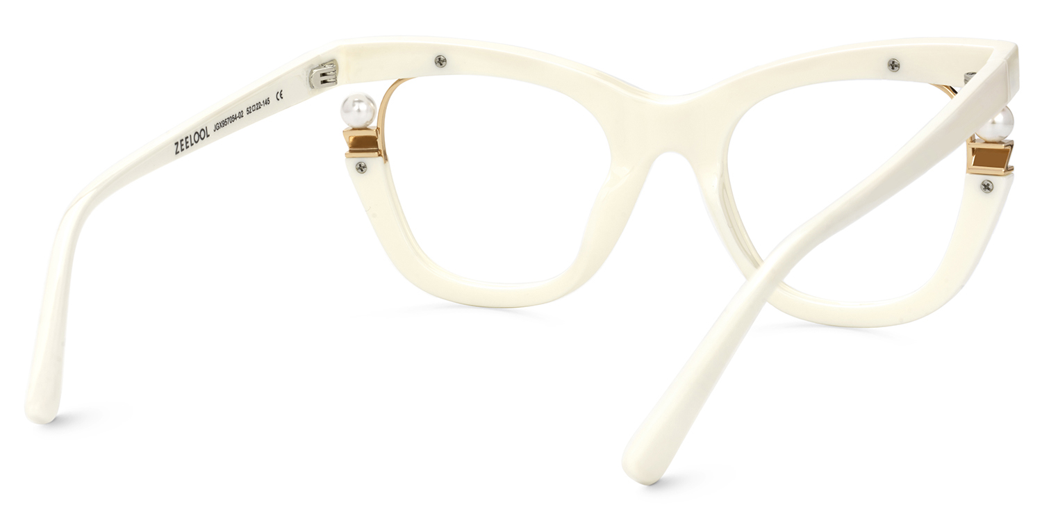 Pearl Cateye White Glasses4