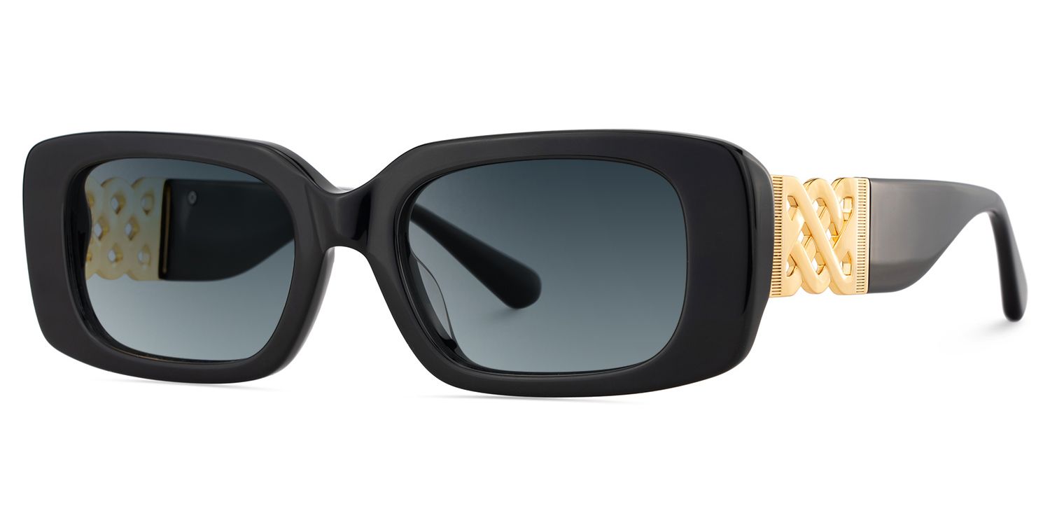 Jonas Rectangle Black Color Frame Glasses for Women | Zeelool2