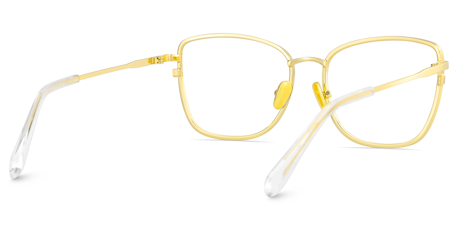 Ronan Rectangle Gold Glasses4