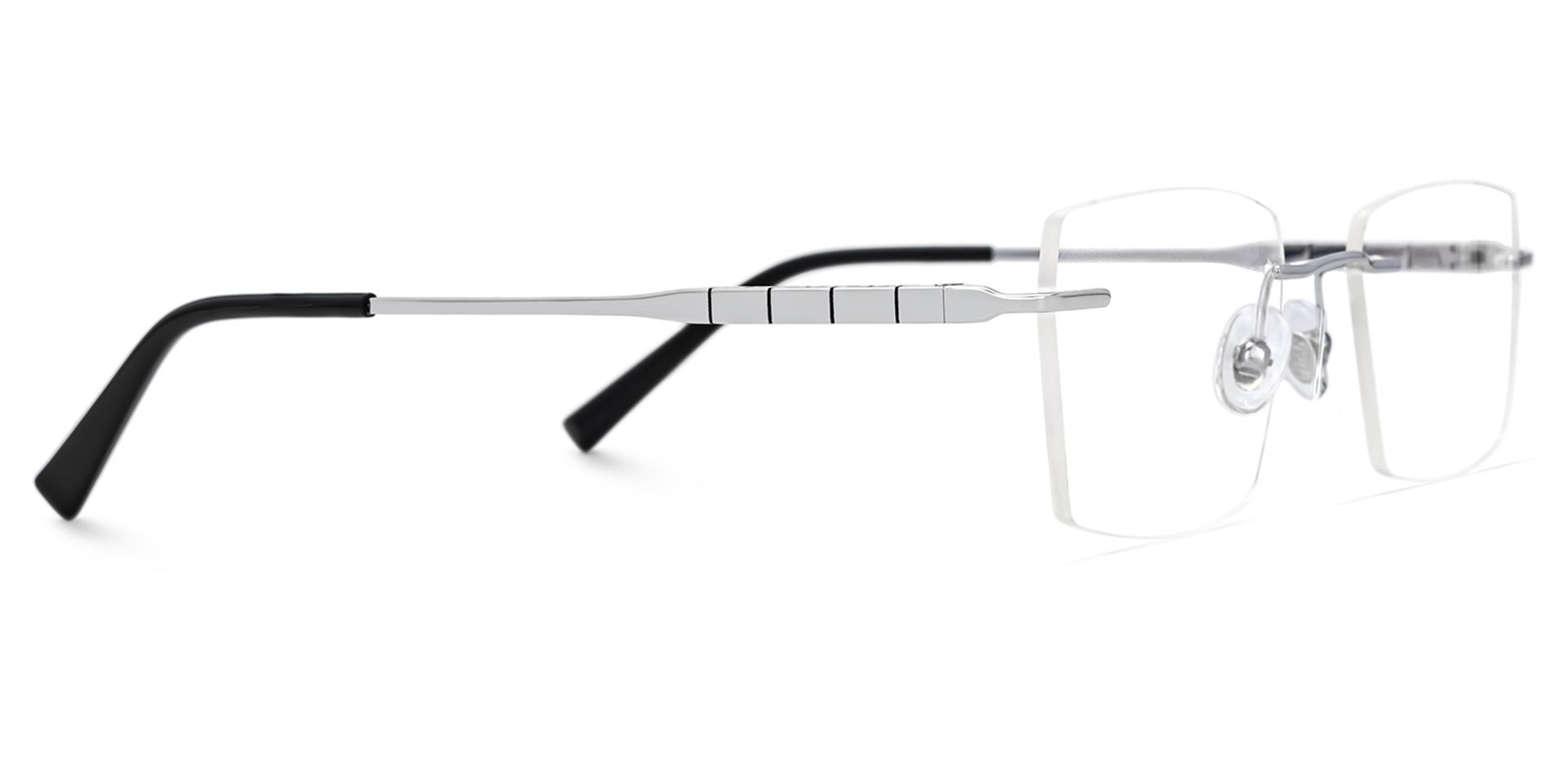 Dinny Rectangle Silver Frame Glasses | ZEELOOL Canada2