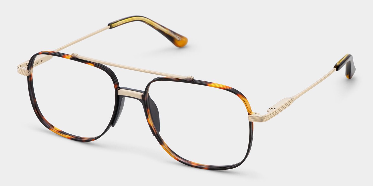 Poppy Tortoise Aviator Eyeglasses | Simple Varsity Look2