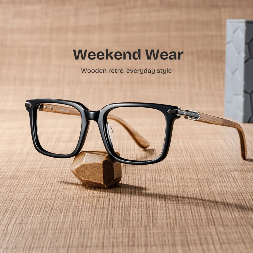 Noah Rectangle Black Glasses