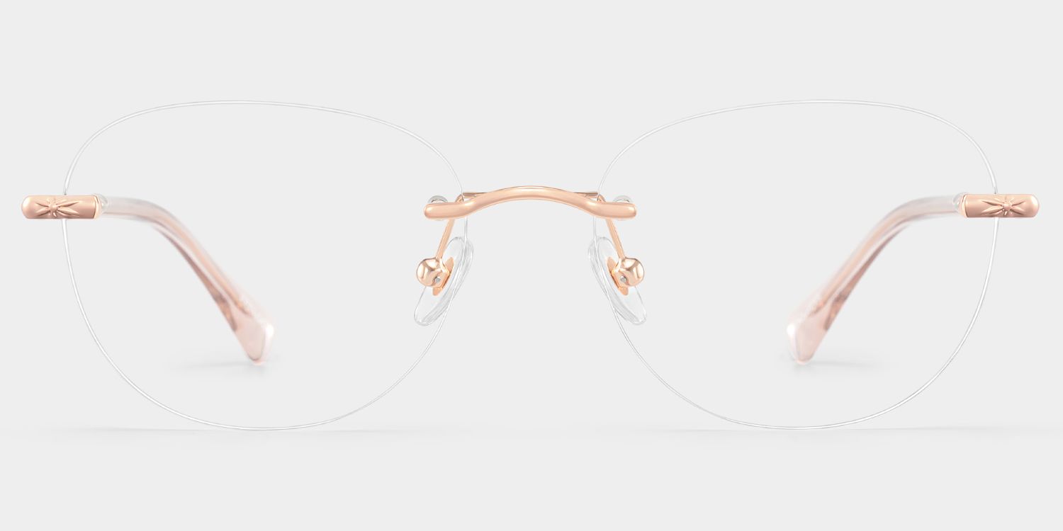 Jennifer Pink Gold Frame Glasses with Round Frame Online | ZEELOOL0