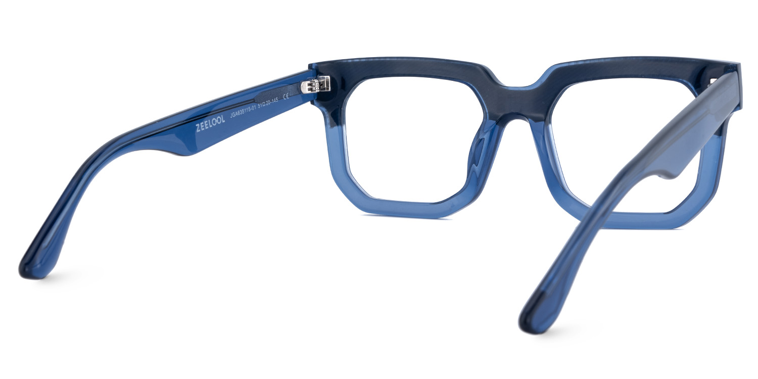 Men's Blue Glasses With Light Blue Denim Decorated3