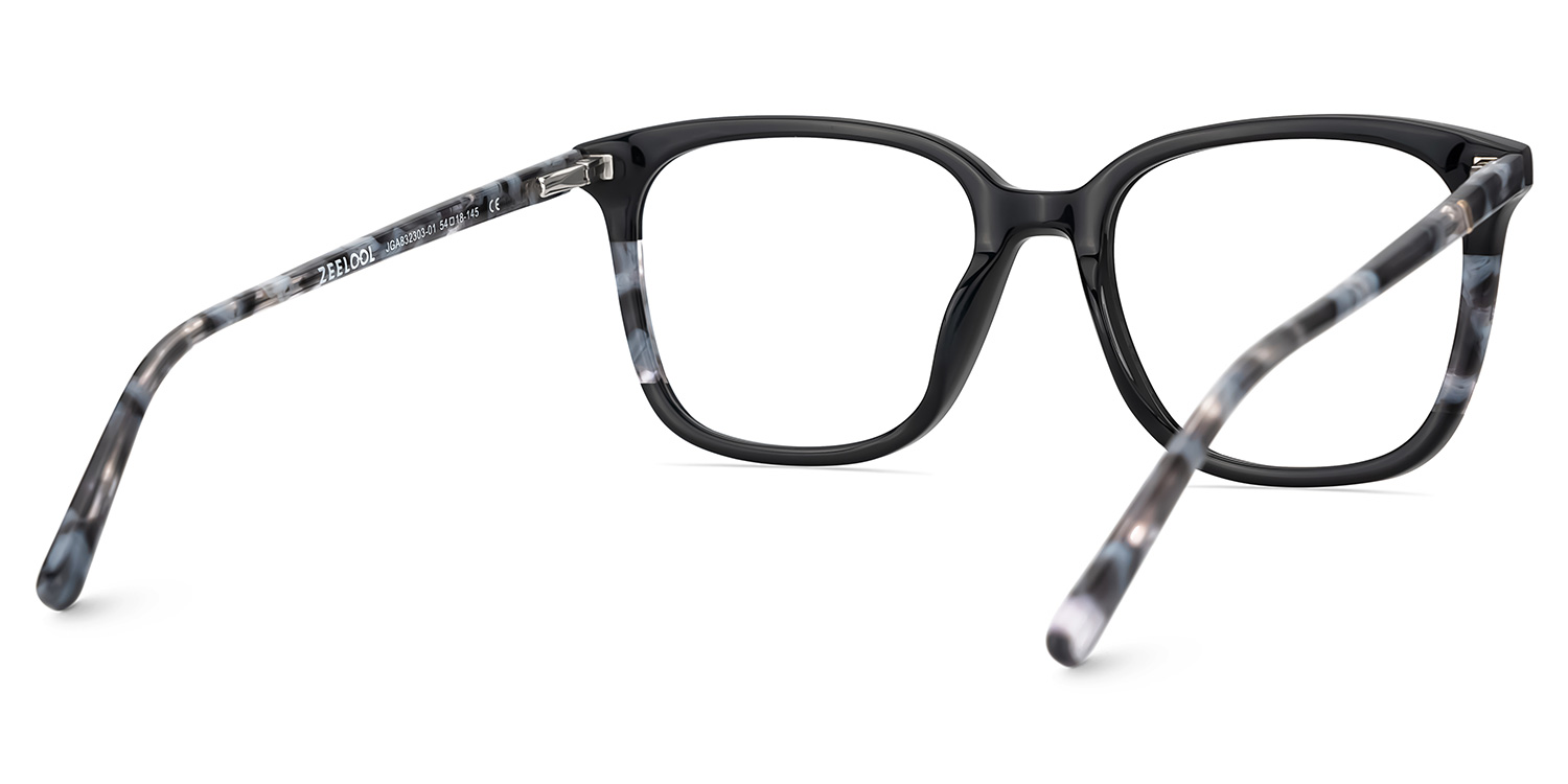 Finnley Acetate Black Frame Glasses with Square Shape | ZEELOOL Canada5