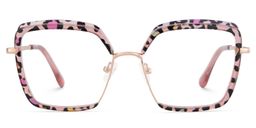 Cordaro Pink Leopard Square Glasses0