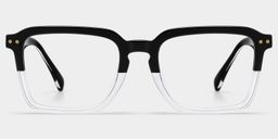 Vickerie Rectangle Black Clear Glasses1