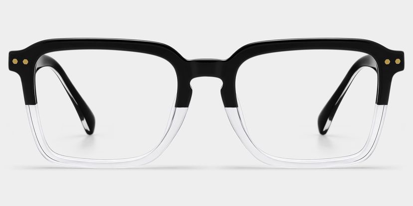 Vickerie Rectangle Black Clear Glasses