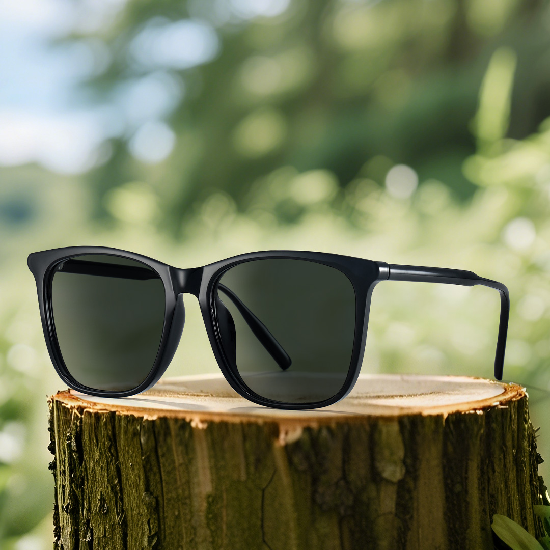 Malika Black Frame Polarized Sunglasses with square Style Online | ZEELOOL Canada0