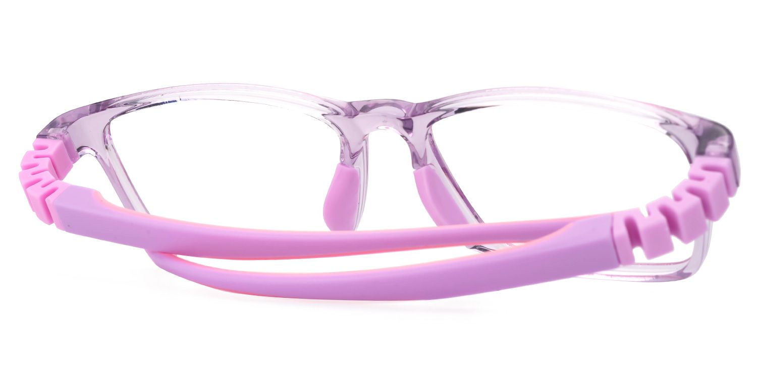 Arddin Rectangle Purple Frame Eyeglasses for Tweens3